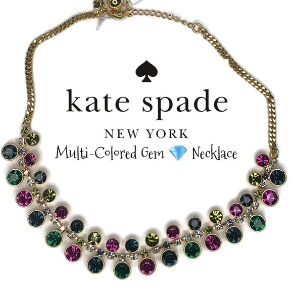 Kate Spade ♠️ Multicolored Gem 💎 Necklace NWT - Picture 1 of 4